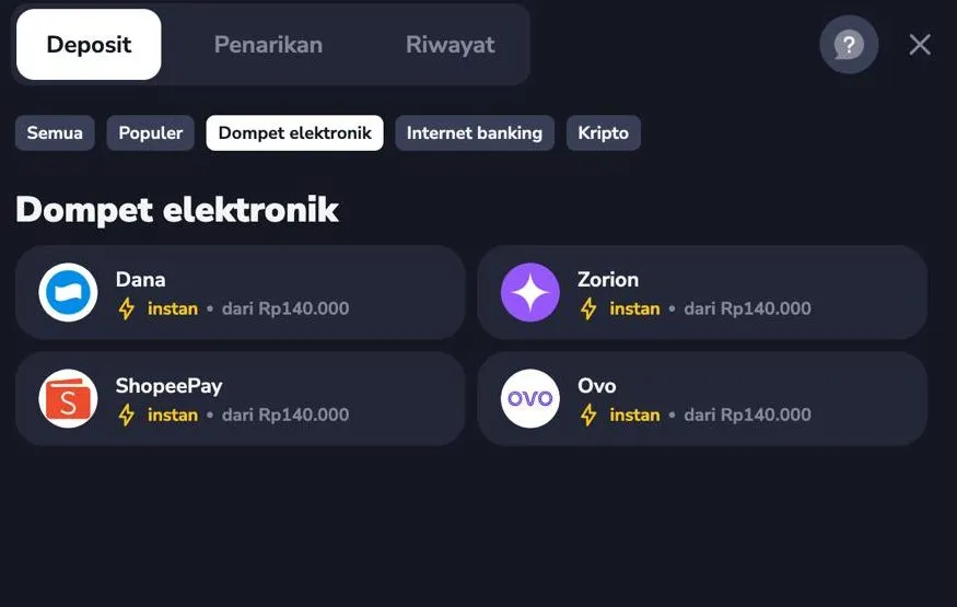 Kasir Stockity — Dompet elektronik (Dana, OVO, ShopeePay, Zorion).
